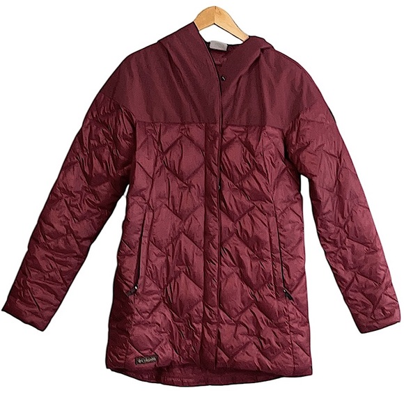 Columbia Hawks Prairie Hybrid maroon quilted winter coat - Picture 1 of 13
